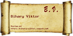 Bihary Viktor névjegykártya